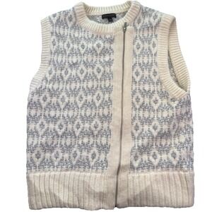 Banana Republic Cream and Gray Patterned Vest